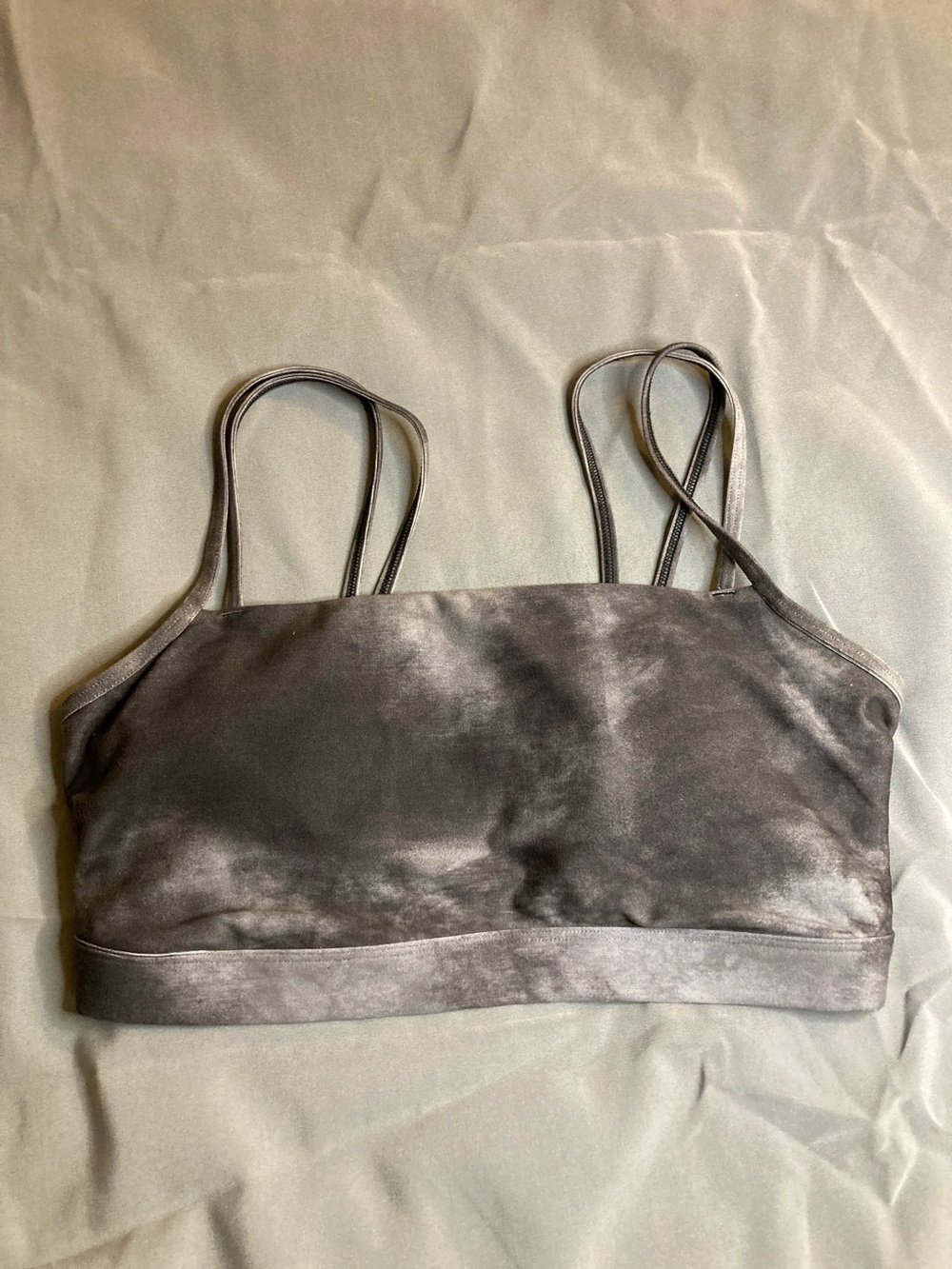 Gilly Hicks Velvet Double-Strap Bralette - Charcoal